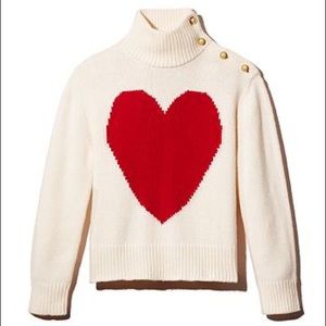 Kate Spade Heart Cashmere Blend Turtleneck Sweater